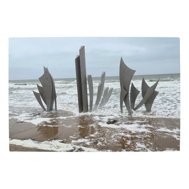 Monument at Omaha Beach, Normandy France Metal Print (Front)