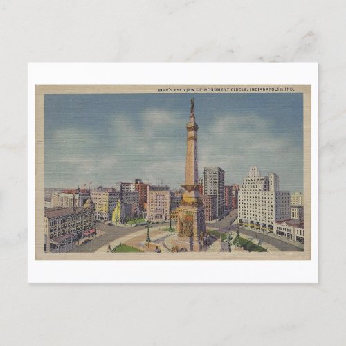 Monument Circle and War Memorial in Indianapolis Postcard