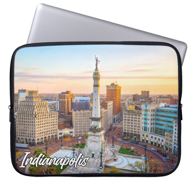 Monument Circle, Indianapolis, Indiana, USA Laptop Sleeve (Front)