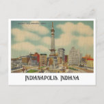 Monument Circle, Indianapolis, Indiana Vintage Postcard