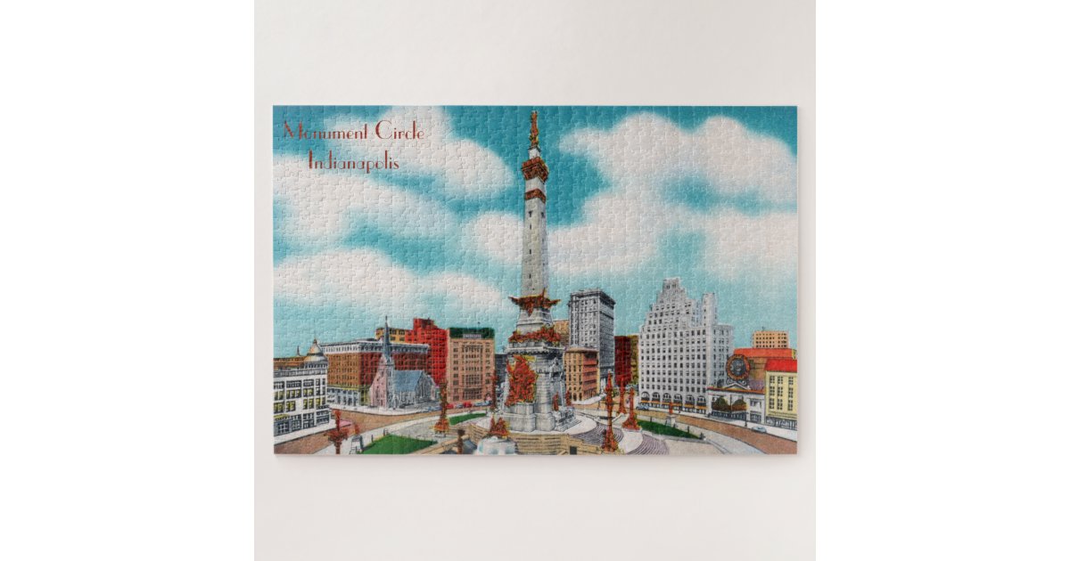 Monument Circle Indianapolis Large Puzzle Zazzle