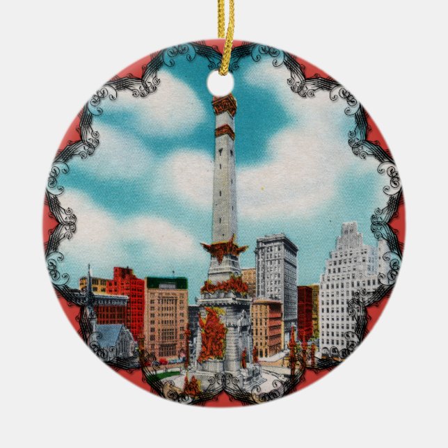 Monument Circle Victorian Ornament (Front)