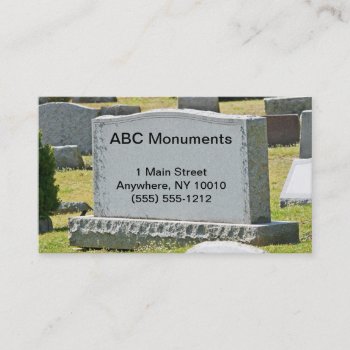 Monument Company Business Card by BradshawBizCards at Zazzle