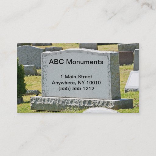 Customizable Monument Company Business Card