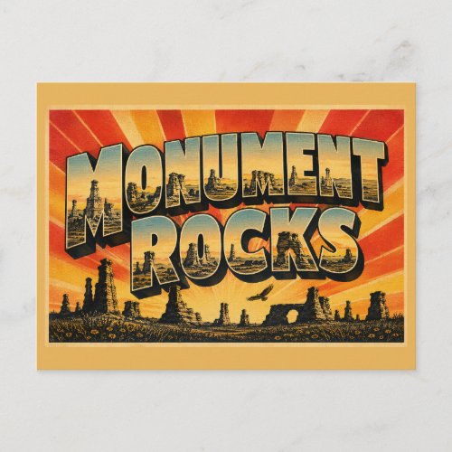 Monument Rocks Kansas Chalk Formations Prairie Art Postcard