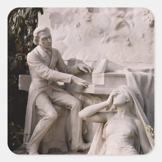 Monument to Frederic Chopin Square Sticker (Front)