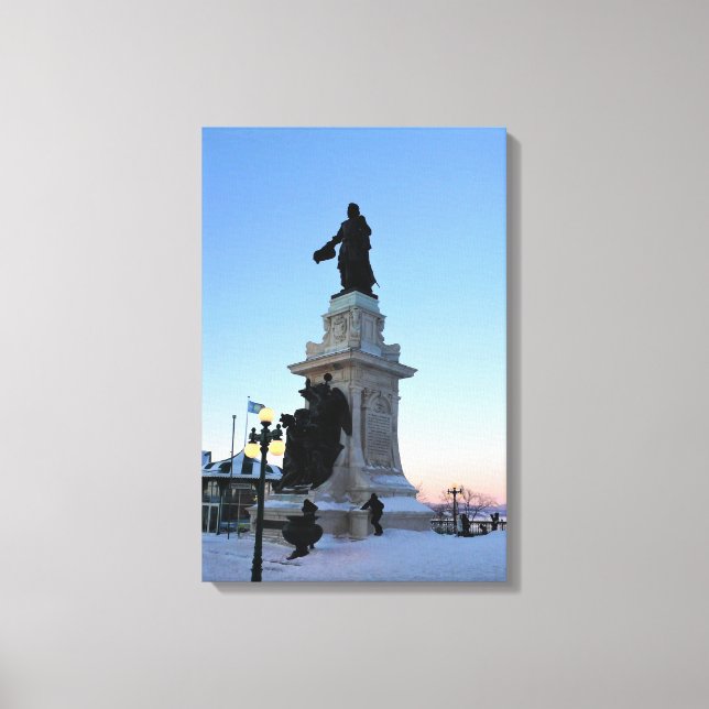 Monument to Samuel De Champlain, Quebec, Canada Canvas Print (Front)