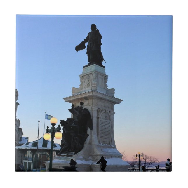 Monument to Samuel De Champlain, Quebec, Canada Ceramic Tile (Front)