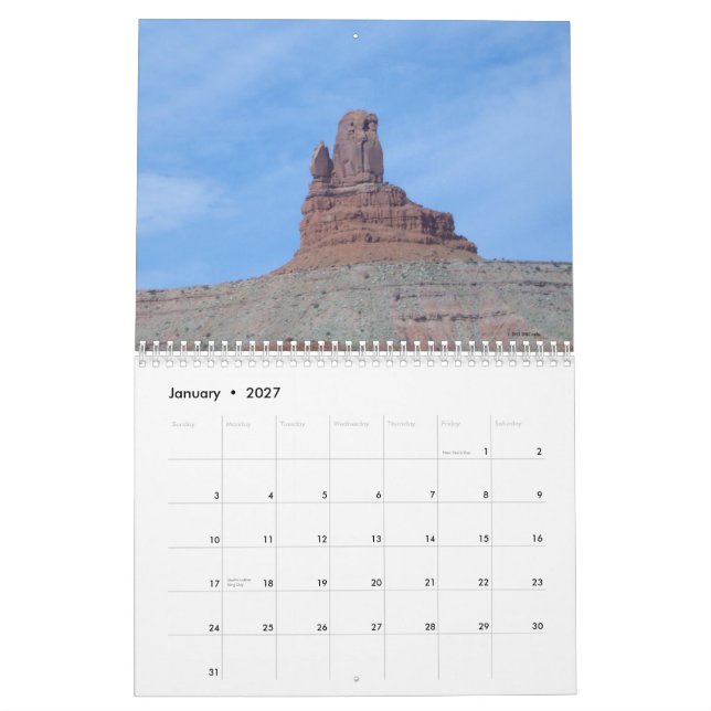 Monument Valley 12 month Calendar (Jan 2027)
