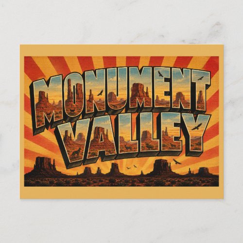 Monument Valley Arizona Red Sandstone Buttes Art Postcard