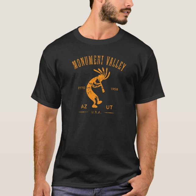 Monument Valley Arizona Utah Dancing Kokopelli Dis T-Shirt (Front)