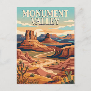 Monument Valley Arizona Utah Desert Vintage Poster Postcard