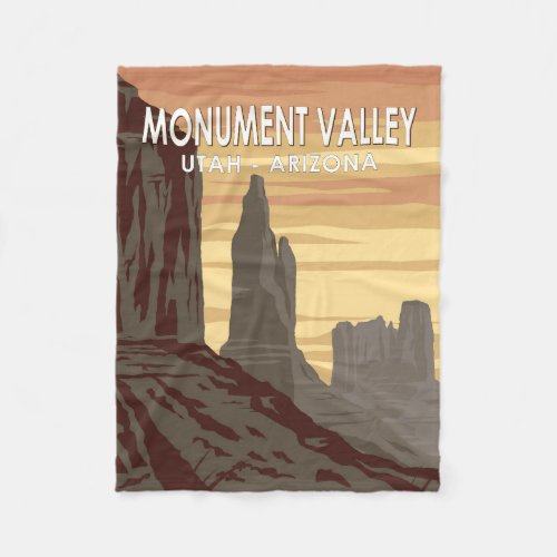Monument Valley Arizona Utah Vintage Fleece Blanket