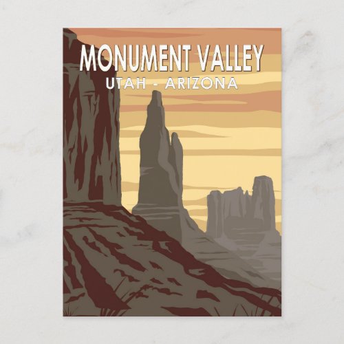Monument Valley Arizona Utah Vintage Postcard