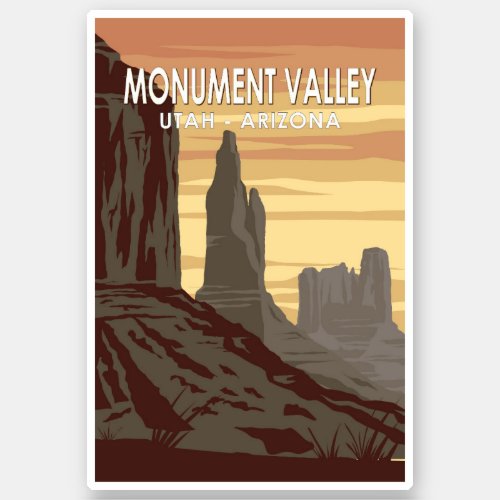 Monument Valley Arizona Utah Vintage Sticker