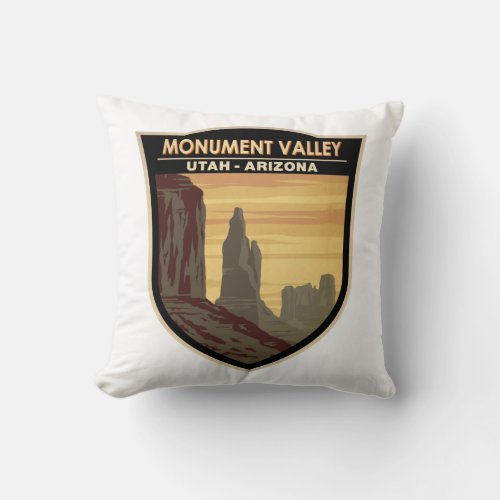 Monument Valley Arizona Utah Vintage Throw Pillow