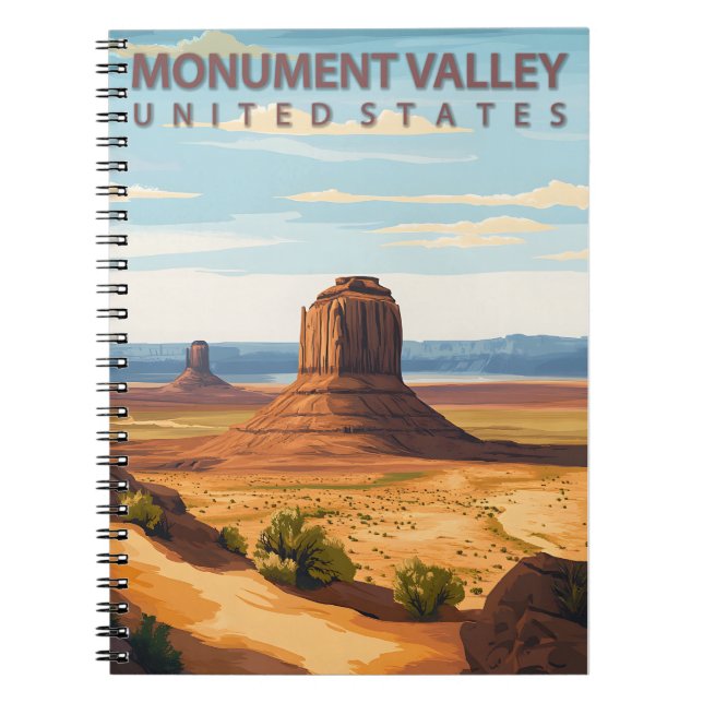 Monument Valley Arizona Utah Vintage Travel Notebook (Front)