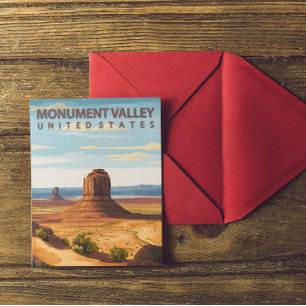 Monument Valley Arizona Utah Vintage Travel Postcard