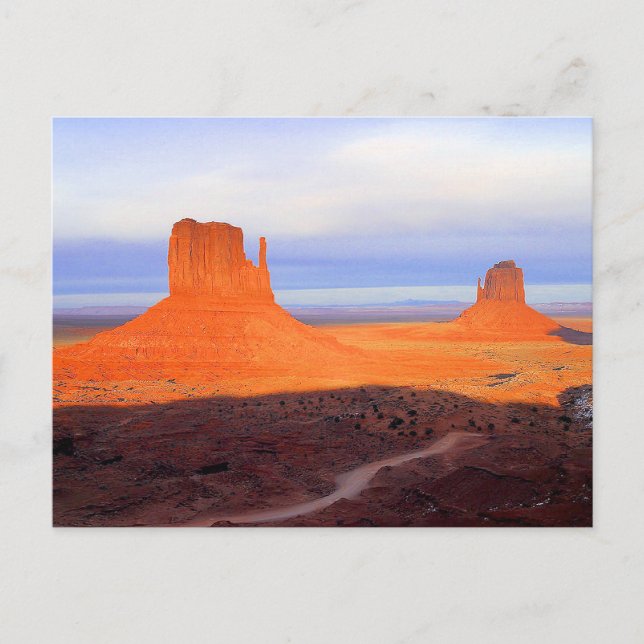 Monument Valley at sunset Postcard (Front)