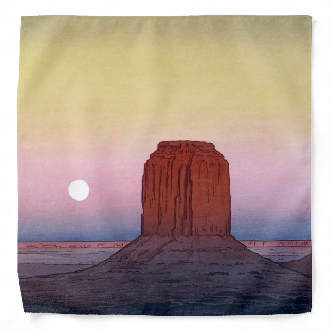 Monument Valley, Hiroshi Yoshida, Woodcut Bandana (Front)