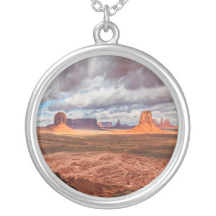 Monument valley landscape, AZ Silver Plated Necklace