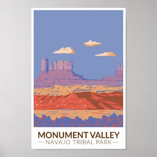 Monument Valley Navajo Tribal Park Travel Vintage Poster