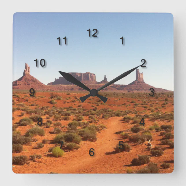 Monument Valley photo Utah desert Square Wall Clock | Zazzle
