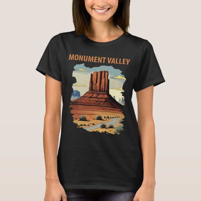 Monument Valley Red Butte Desert Travel T-Shirt (Front)
