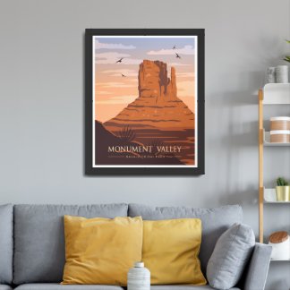Monument Valley Red Sand Desert National Park Framed Art