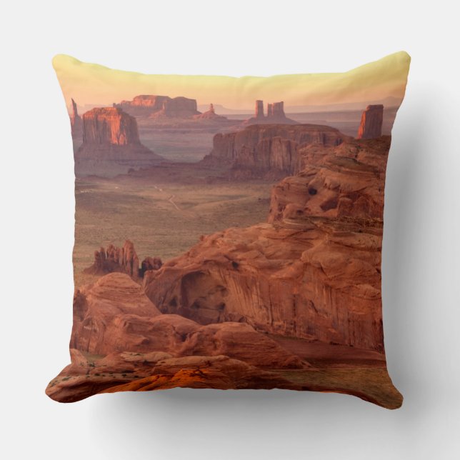 Monument valley scenic, Arizona Throw Pillow (Front)