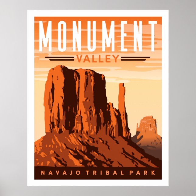 Monument Valley Travel Poster Wall Art Print (Front)