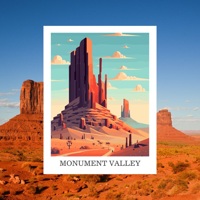 Monument Valley, USA: Travel Vintage  Postcard (Monument Valley Travel Postcard)