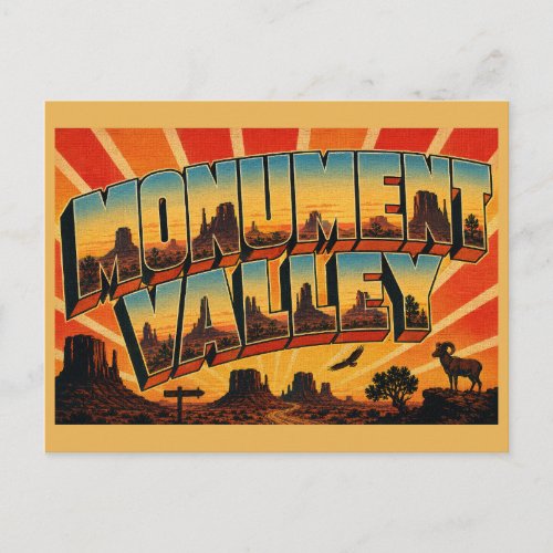 Monument Valley UT Sandstone Monoliths Desert Art Postcard