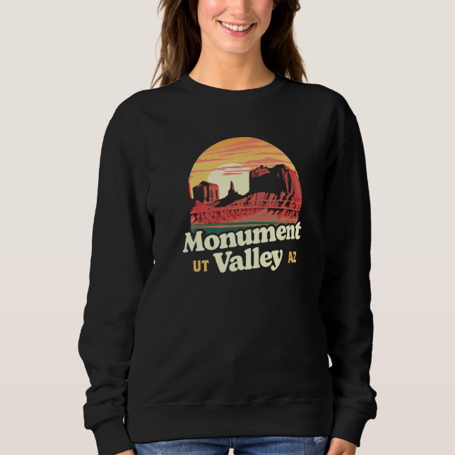 Monument Valley Vintage National Park Poster Style Sweatshirt (Front)