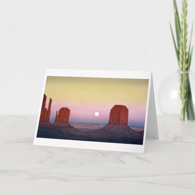 Monument Valley, Yoshida, Woodcut Card (Front)