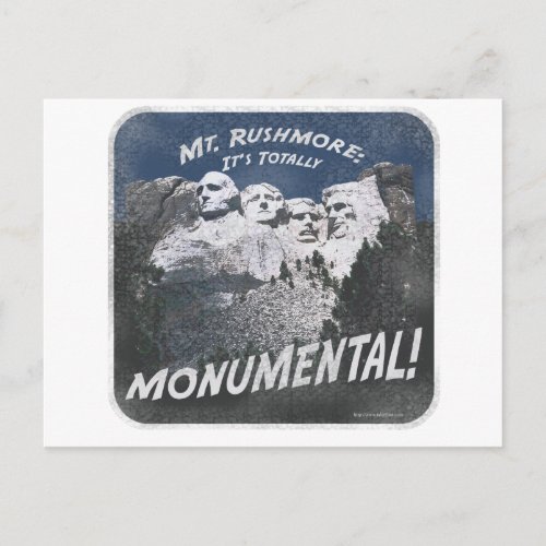 Monumental Mt Rushmore Postcard