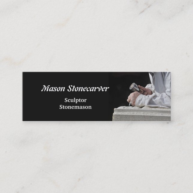 Monumental stonemason at work mini business card (Front)