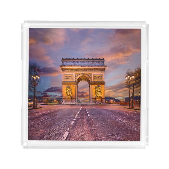 Monuments | Arc de Triomphe, Paris France Acrylic Tray (Front)