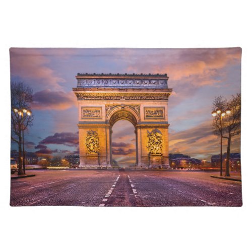 Monuments  Arc de Triomphe Paris France Cloth Placemat