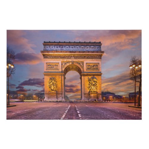 Monuments  Arc de Triomphe Paris France Faux Canvas Print