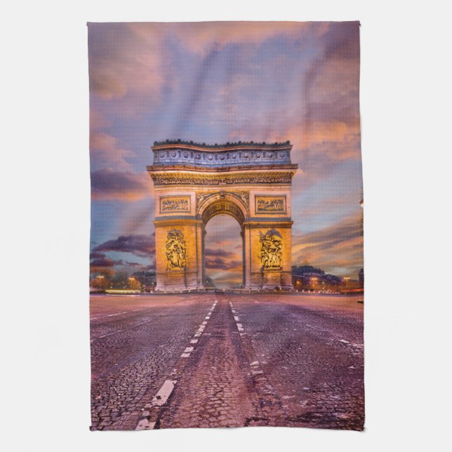 Monuments | Arc de Triomphe, Paris France Kitchen Towel (Vertical)