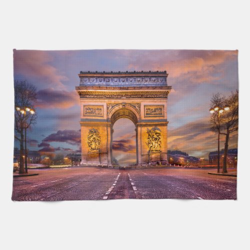 Monuments  Arc de Triomphe Paris France Kitchen Towel