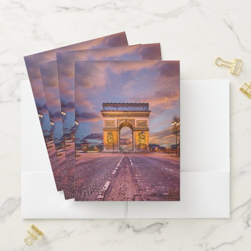 Monuments  Arc de Triomphe Paris France Pocket Folder