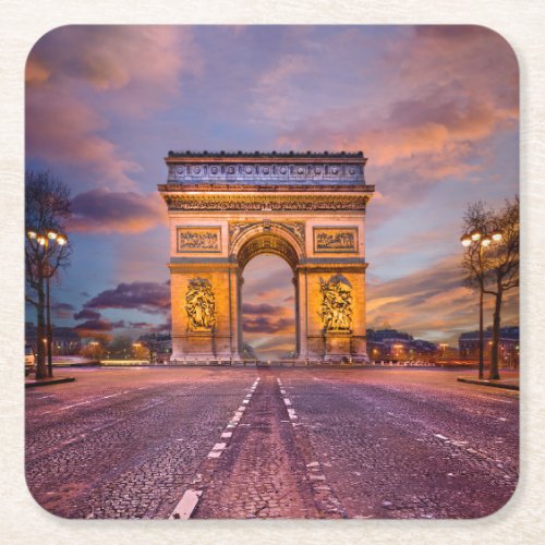 Monuments  Arc de Triomphe Paris France Square Paper Coaster
