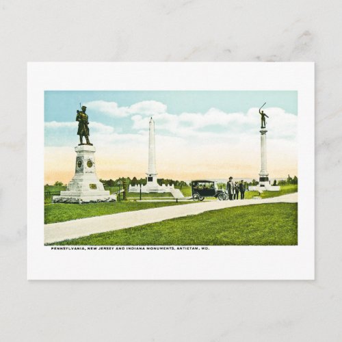 Monuments at Antietam Maryland Postcard