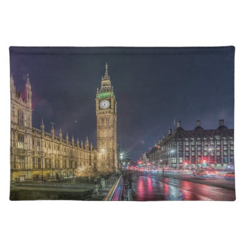Monuments  Big Ben at Night Cloth Placemat