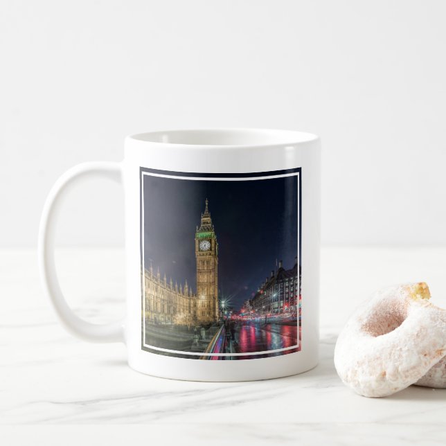 Monuments | Big Ben at Night Coffee Mug (With Donut)