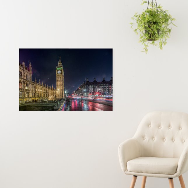 Monuments | Big Ben at Night Foam Board (In Situ (Wall))
