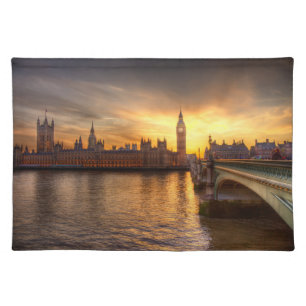 Monuments Big Ben & Houses of Parliament Cloth Placemat