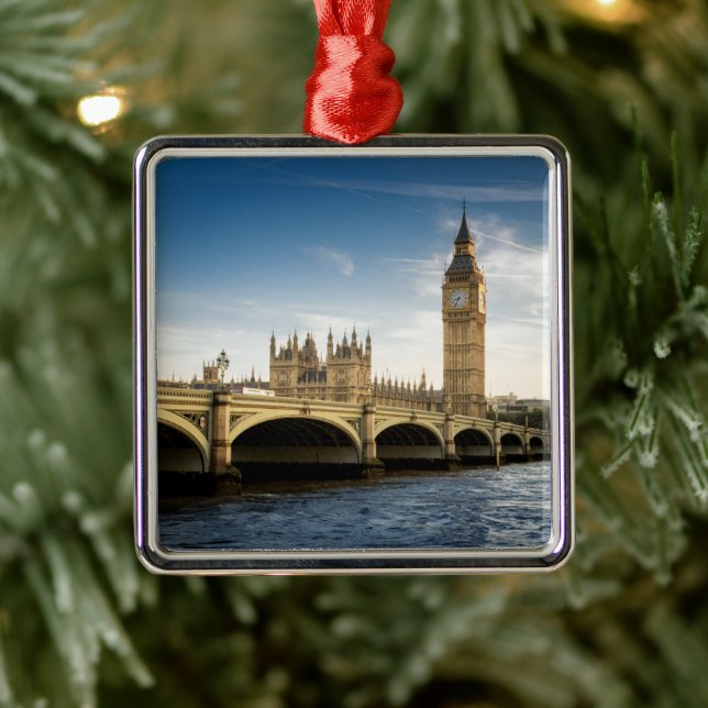 Monuments | Big Ben, London England Metal Ornament (Tree)